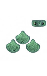 Ginko Leaf Beads 7.5x7.5mm Metallic suede light green